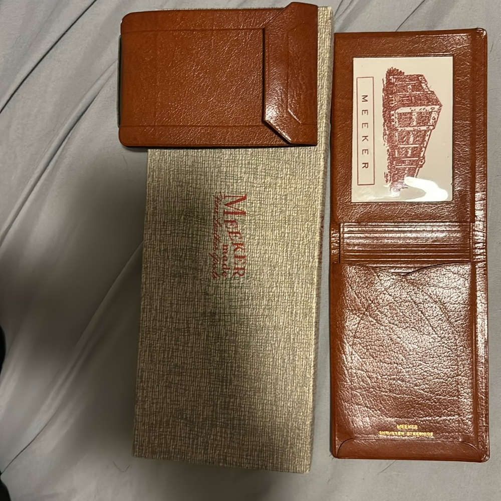 Vintage Meeker Steerhide Wallet and Card Case